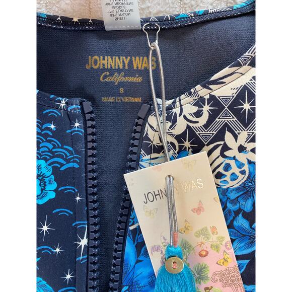 Johnny Was California Blue-Fly Neoprene Bodysuit/Swimsuit, Small - Picture 6 of 8